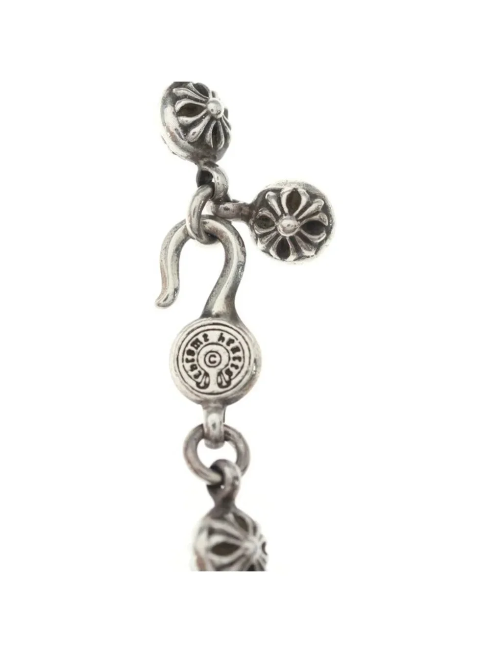 Chrome Hearts 1 Crsbl Chn Sml CH Crs Cross Ball Chain Small CH Necklace Silver